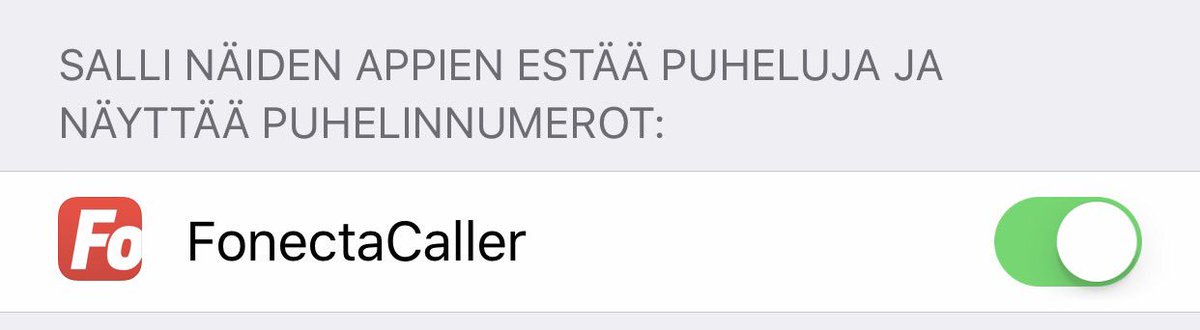 TimonenJH's tweet photo. Automaattinen soittajan tunnistus vihdoin iPhonella! Mahtavuutta #FonectaCaller https://t.co/bYIqZJnv6m