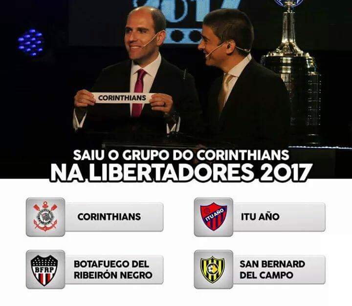 carlosmuriloadv's tweet image. #fsradiobrasil Saiu o grup do Curintias na Libertadores

Corinthians 
El Sofador 
Controlianos
Televisón de la Plata