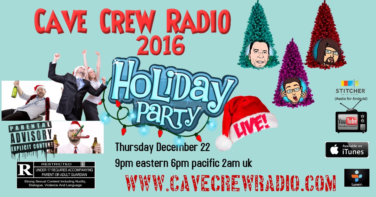 cavecrewradio's tweet photo. Here we come! #Live 9pm et 6pm pac
https://t.co/UvpSJKyPds or on @YouTube Cave Crew TV
#officepartyfail #PodernFamily #Talkradio #Comedy https://t.co/FBBlFaZjo8