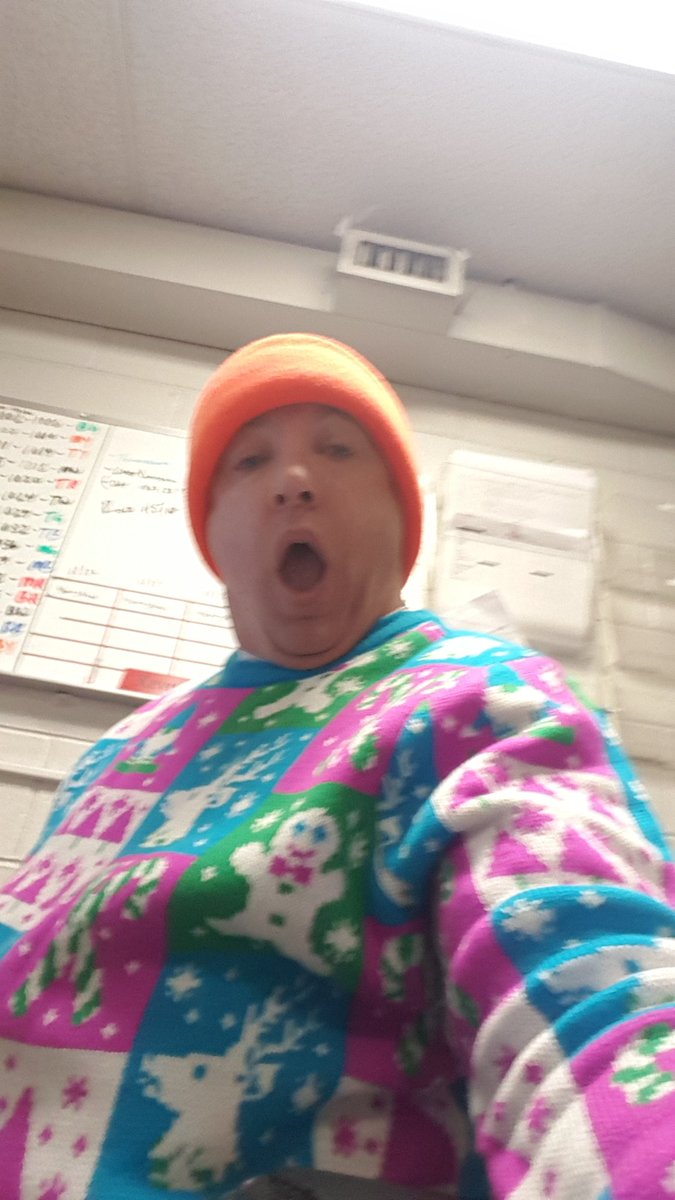 Oneballer14's tweet photo. Ugly sweater day at work https://t.co/8cxRa92tVJ