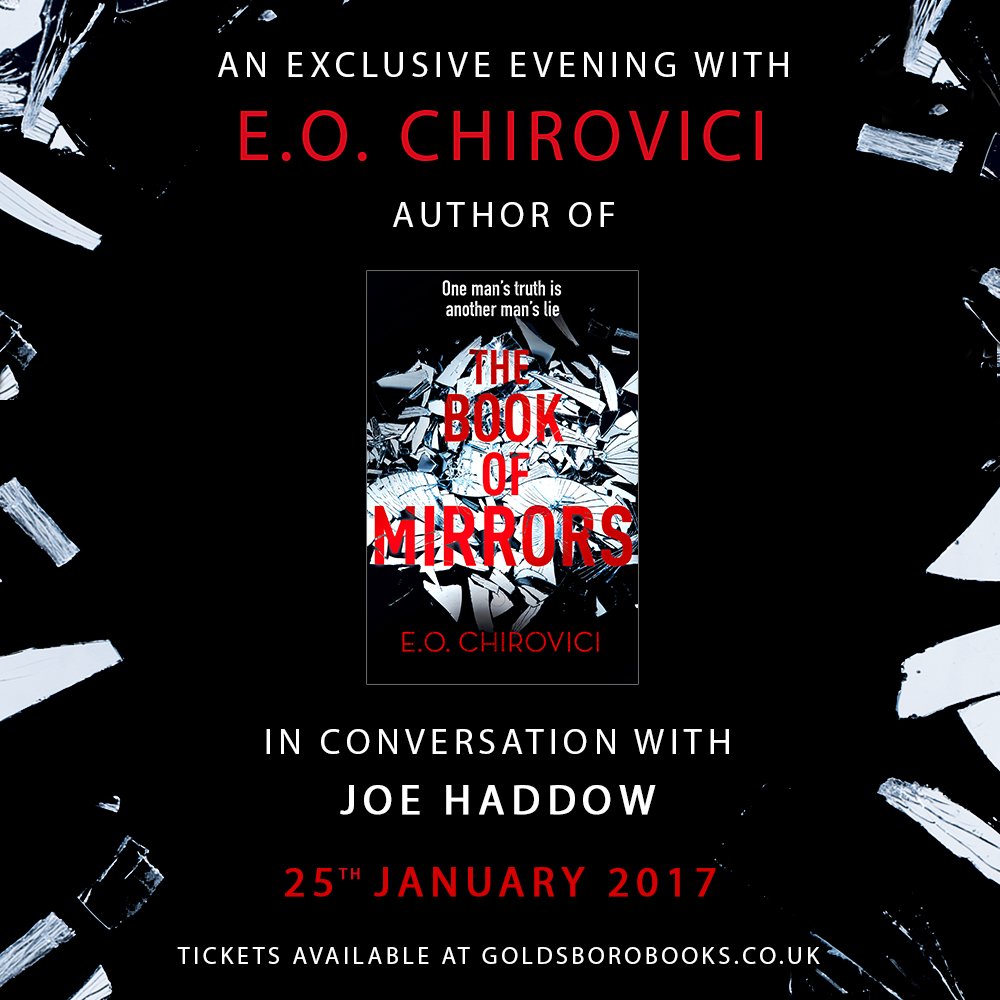 GoldsboroBooks's tweet photo. Can't resist a last Xmas treat.. Thrilled to announce an evening w/ @EugenOChirovici and @schmotime! #bookofmirrors https://t.co/tBHWmLbVBs https://t.co/B8yoEwqJds