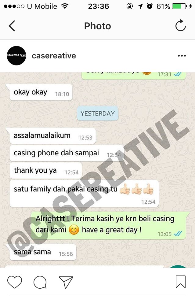 Hi guys! Great case for you all as low as RM25 including postage! Ready stock and do visit our
IG: casereative 💯
Do Whatsapp: +60189684524 !