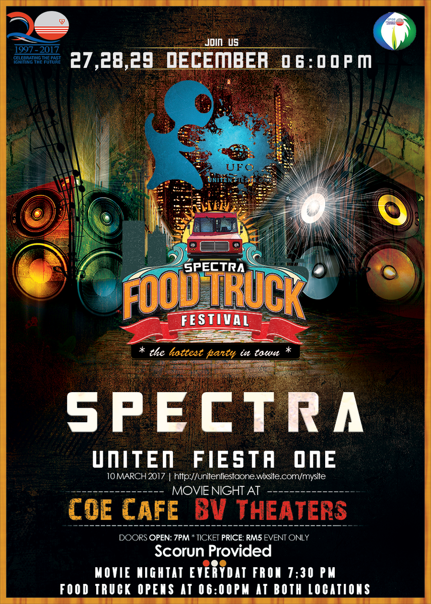 UnitenFiestaOne's tweet photo. Here's our Spectra, The FoodTruck Festival and Movie Night. 
Join us on 27,28,29 of December 2016😊👌 https://t.co/j2h1GkYRV4