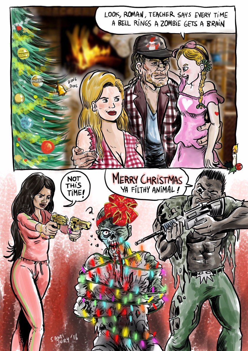 Survivethehorde's tweet photo. Merry Christmas from everyone at Survive the Horde. #christmas #Wonderfullife#comics #TWD  #Zombies #SurviveTheHorde #BGG #TheOatmeal https://t.co/5aZ2v47C8G