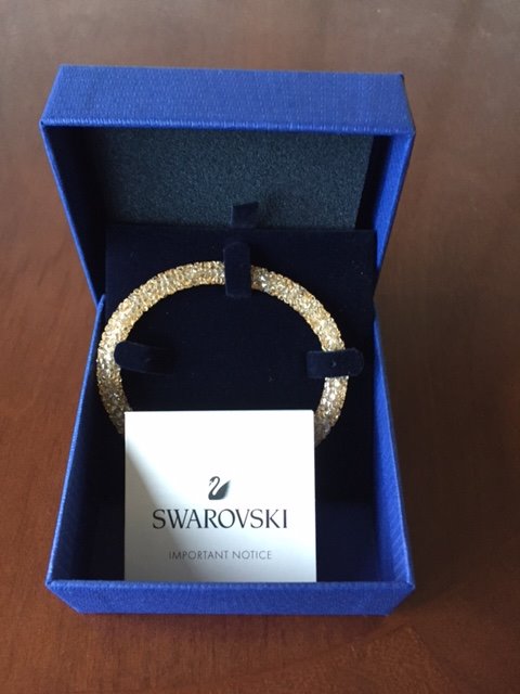 libra10001's tweet photo. @tbseen @SwarovskiUK Thank you for sending my gorgeous #Swarovski cuff bracelet, which I won at #tbseen.  It's stunning! I love it, Frances https://t.co/ejtTh9MP4Y