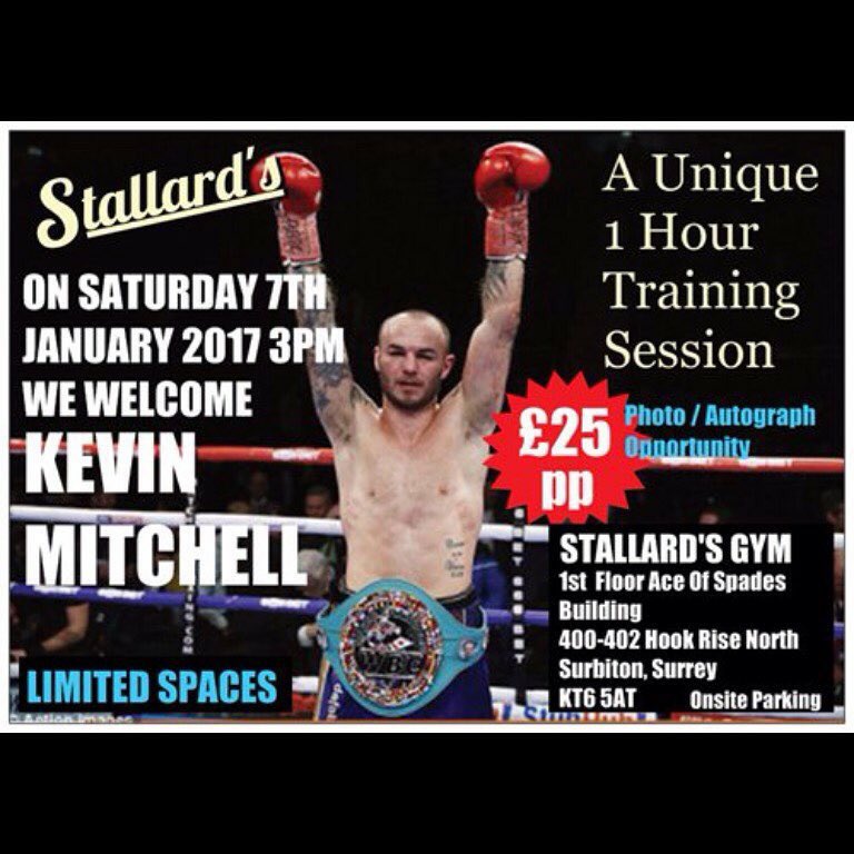 StallardsBoxing's tweet image. Last minute Xmas gift for the boxing fan in your life. Let @KevinMitchell6 put you through your paces! Limited spaces. Call/text 07904893423