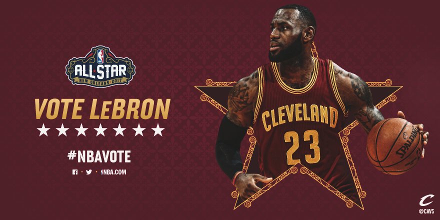 matpless's tweet image. I voted @KingJames to lead the East at #NBAAllStar! RETWEET to #NBAVote for LeBron too! cavs.com/allstar