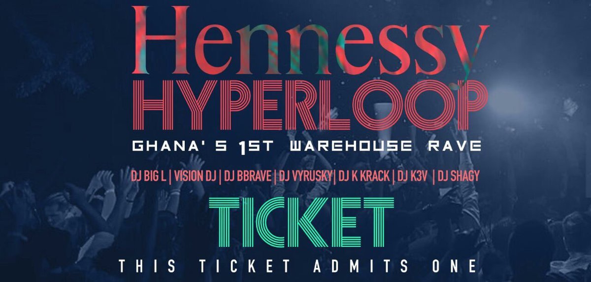 GhFoodBlog's tweet photo. Tonight! @djvyrusky @DJ_K3V @DjShagyUnlimitd DJ Kkrack  gonna be behind the turn table. Rush to get your ticket  #HennessyHyperLoop https://t.co/T2ySTqfKTR