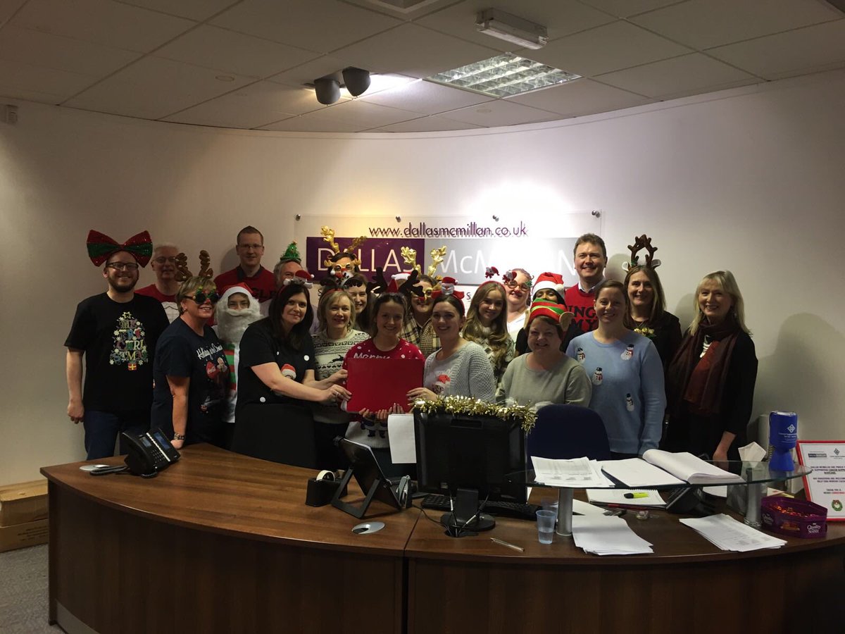 Our Christmas Jumper Day raised £220 for @CancerSuppScot our official charity partner for 2017