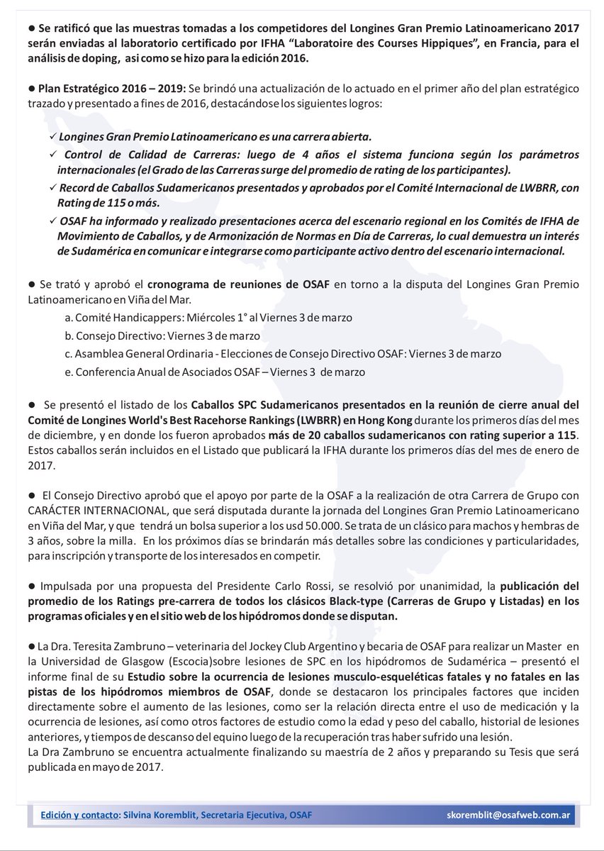 osafweb's tweet photo. BOLETIN INFORMATIVO: Consejo Directivo de la OSAF en Buenos Aires. 20/12/2016 https://t.co/kGhdkZkTCK