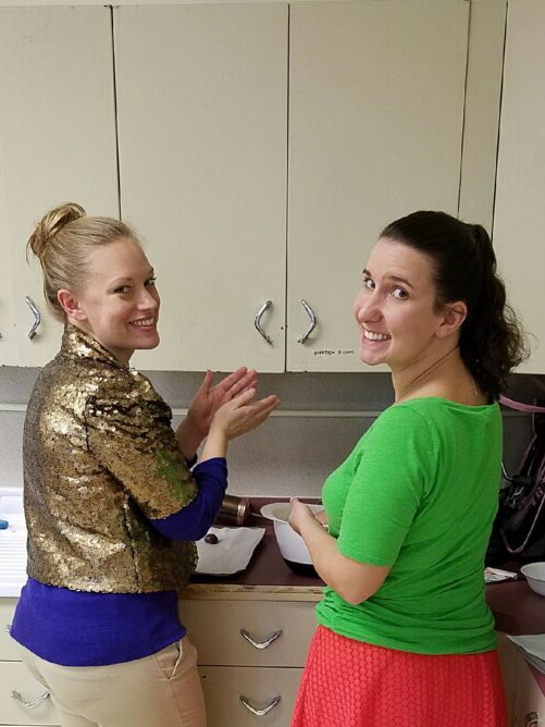 colls_MS's tweet photo. CMS Staff members made over 400 holiday cookies (pictured Ms. Earle and Ms. Kemeny) &amp; donated them to the Cathedral Kitchen #bekind https://t.co/B1VriaGklY