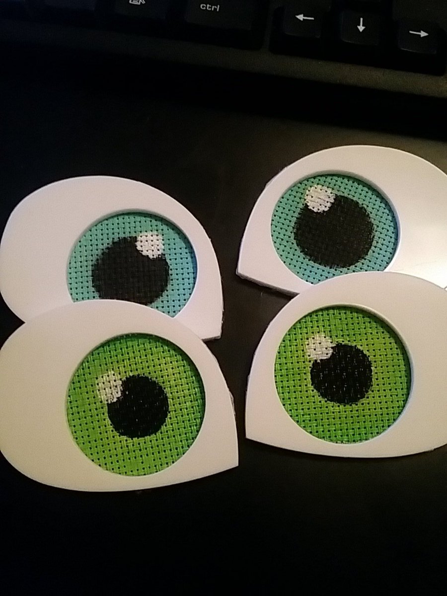Basic eyes are all finished! Glass eyes next once they arrive! #fursuit #KCArts #furry #toonyfursuit
