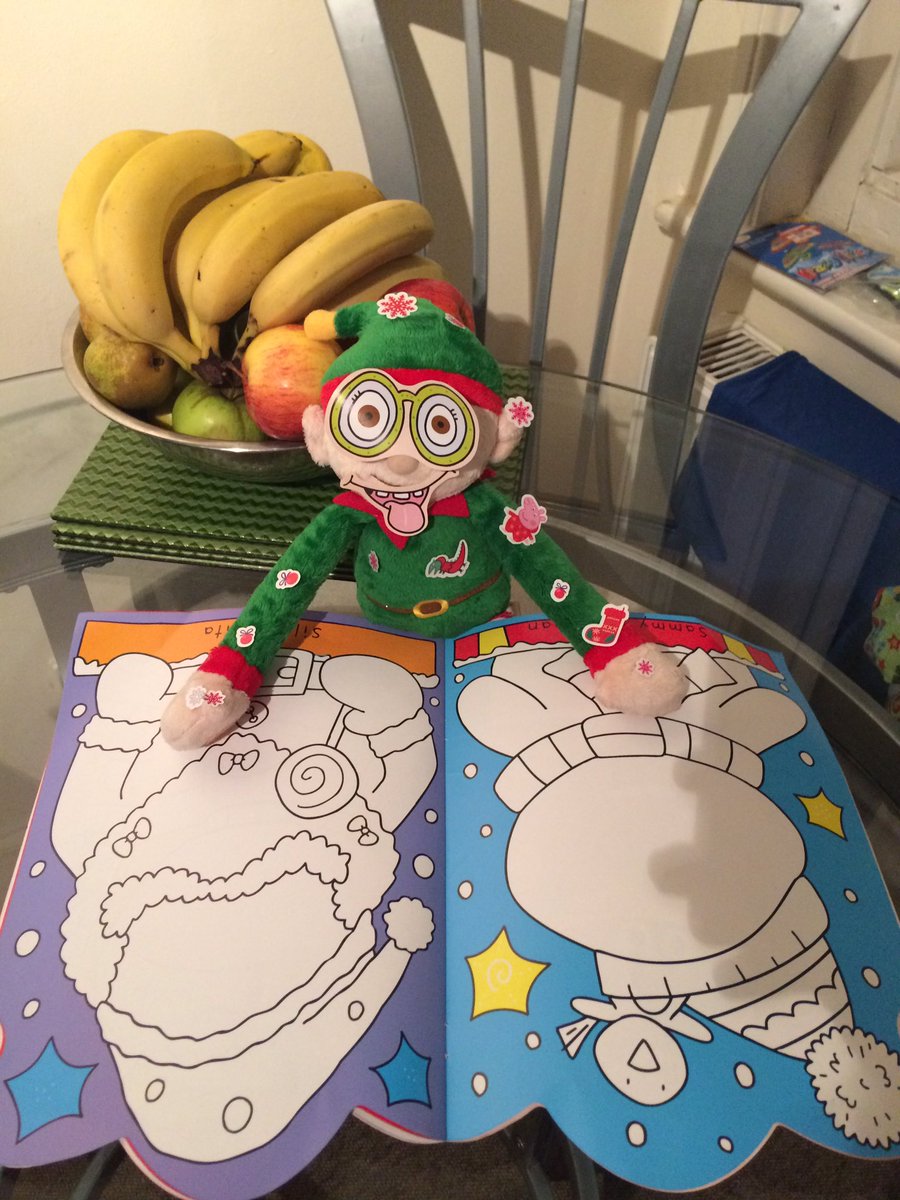 claire200682's tweet photo. Day 23
Having fun there Jangle with the funny face stickers. Looks like you're in a sticky situation!! #Jangle #Christmas #Elf #stickers https://t.co/AEwWohp5gC