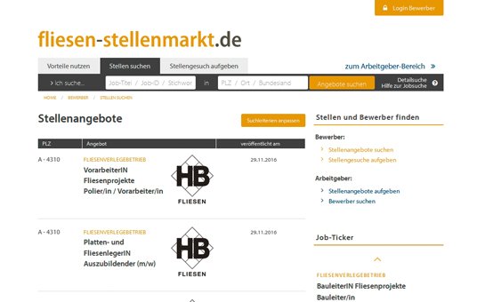 Die neue Jobbörse von FLIESEN &amp; PLATTEN ist seit kurzem online. Einfach mal vorbeischauen: fliesenundplatten.de/fliesen-platte…