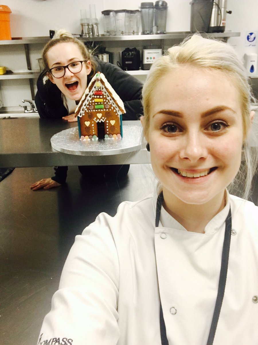 Hayleigh and our Apprentice Molly making Christmas Gingerbread Houses! #womeninfood @nick146143 <a href="/compassgroupuk/">Compass Group UK & I</a>