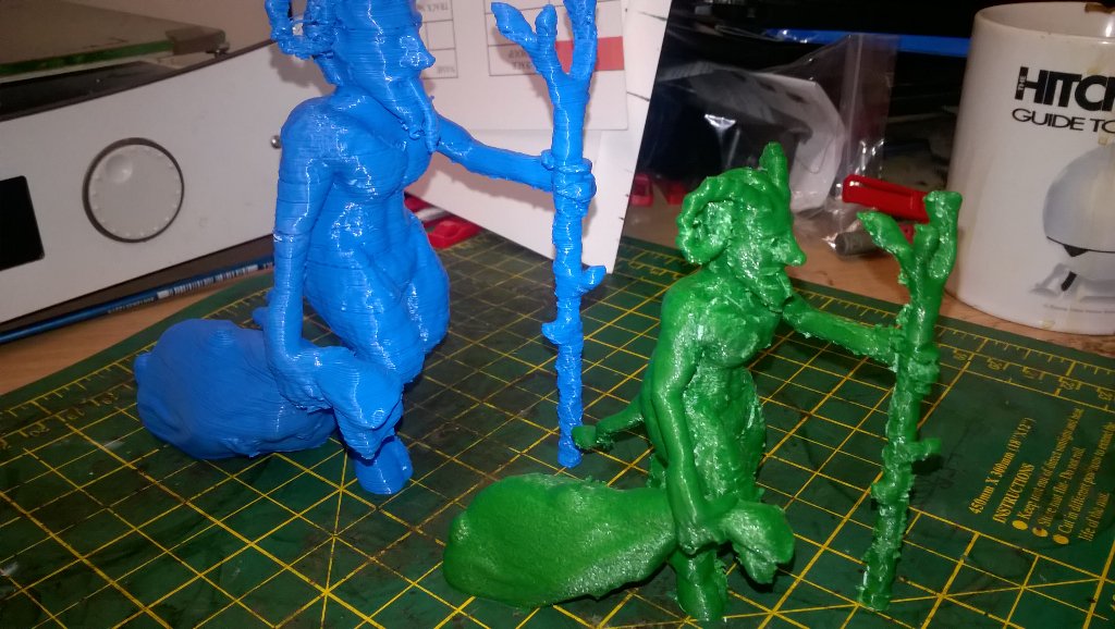 fallen013's tweet photo. Blue #UM2 Green #UM2go Krampus sculpted with #Zbrush printed in #ColorFabb 0.8 nozzle https://t.co/NzYlOIE67q
