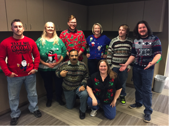 Phacil_Inc's tweet photo. Phacilians in Chandler, Arizona have been taking in the spirit of the holidays with an ugly holiday sweater contest and toy drive. https://t.co/df0fgx0zHU