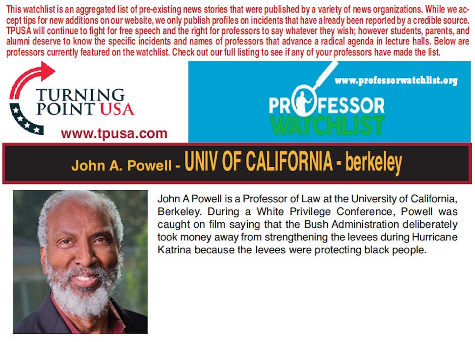 cmdorsey's tweet photo. 💥💥CUT FUNDING 2 ANTI-WHITE UNIVS @HOUSEGOP
💥@UCBerkeley💥#JohnAPowell
PROFESSOR WATCH LIST
https://t.co/NJUzM3fBbf https://t.co/HNf7zkgqLQ