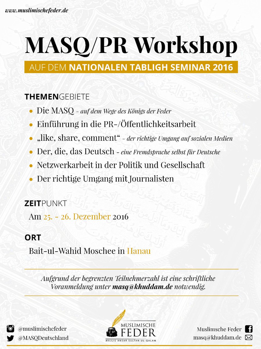 MASQDeutschland's tweet photo. Schon angemeldet? Wie geht man souverän mit Diskussionen auf Sozialen Medien um? Verdient jeder Hasskommentar eine Antwort? U.v.m! #NTS2016 https://t.co/tKby4c8YCW