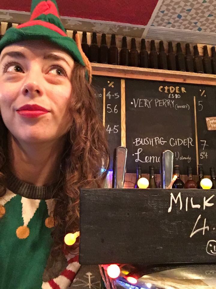 Our happy elf Maddy is serving now....