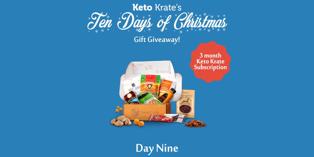 KetoKrate's tweet photo. Day 9 of our 10 days of Christmas Giveaway!
Today we feature... Us!
Enter to win a 3 month Keto Krate subscription: https://t.co/I3tWmN9DPL https://t.co/eM3SJcfPqA