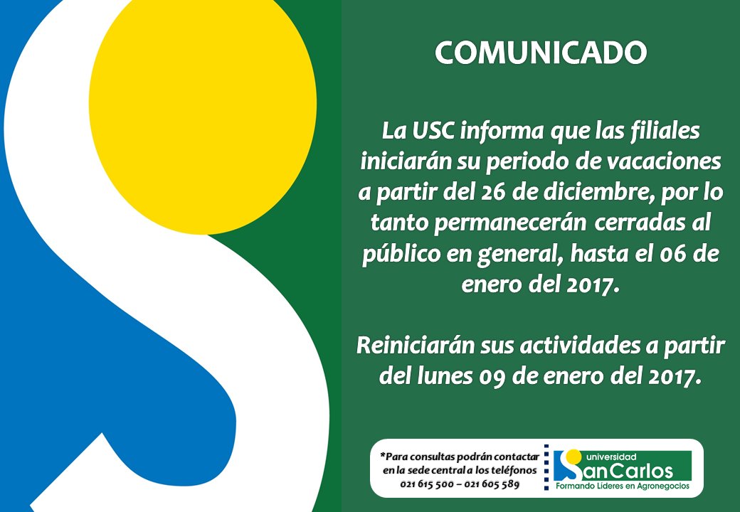 UniSanCarlospy's tweet photo. #COMUNICADOUSC https://t.co/3J4ZAc5FTx