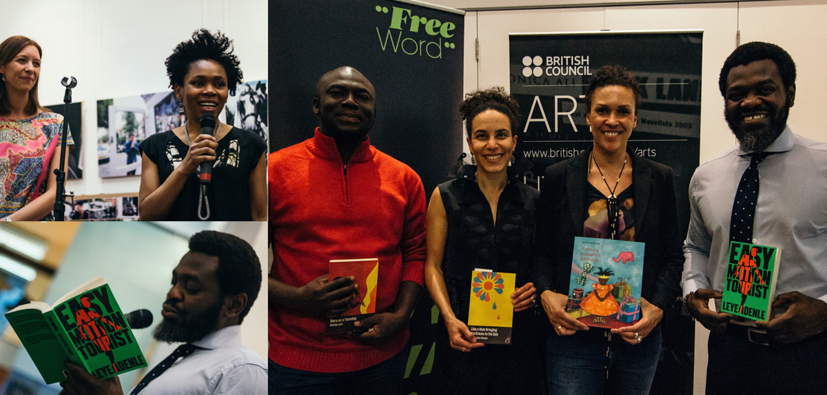 CassavaRepublic's tweet photo. Re-living our UK launch from earlier this year, with authors @elnathan_john, @LeyeAdenle, Sarah Ladipo Manyika and Mylo Freeman! #CRP2016 https://t.co/N1tFtq0Bs2