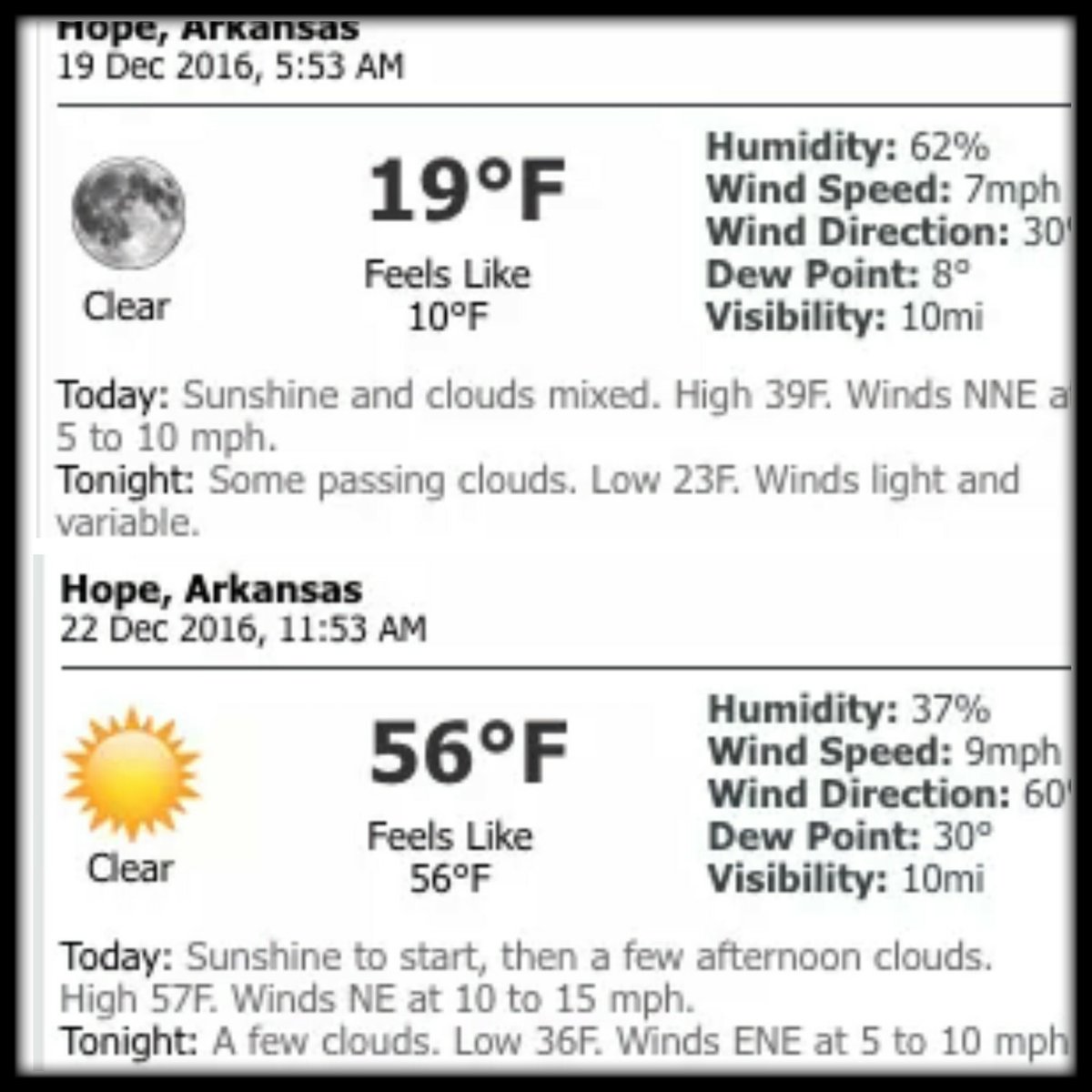 robinbobo's tweet photo. #arkansasweather If you don't like it, stick around. It'll change in a minute! 
#3daydifference
@NWSShreveport https://t.co/KYtB0OZKFT