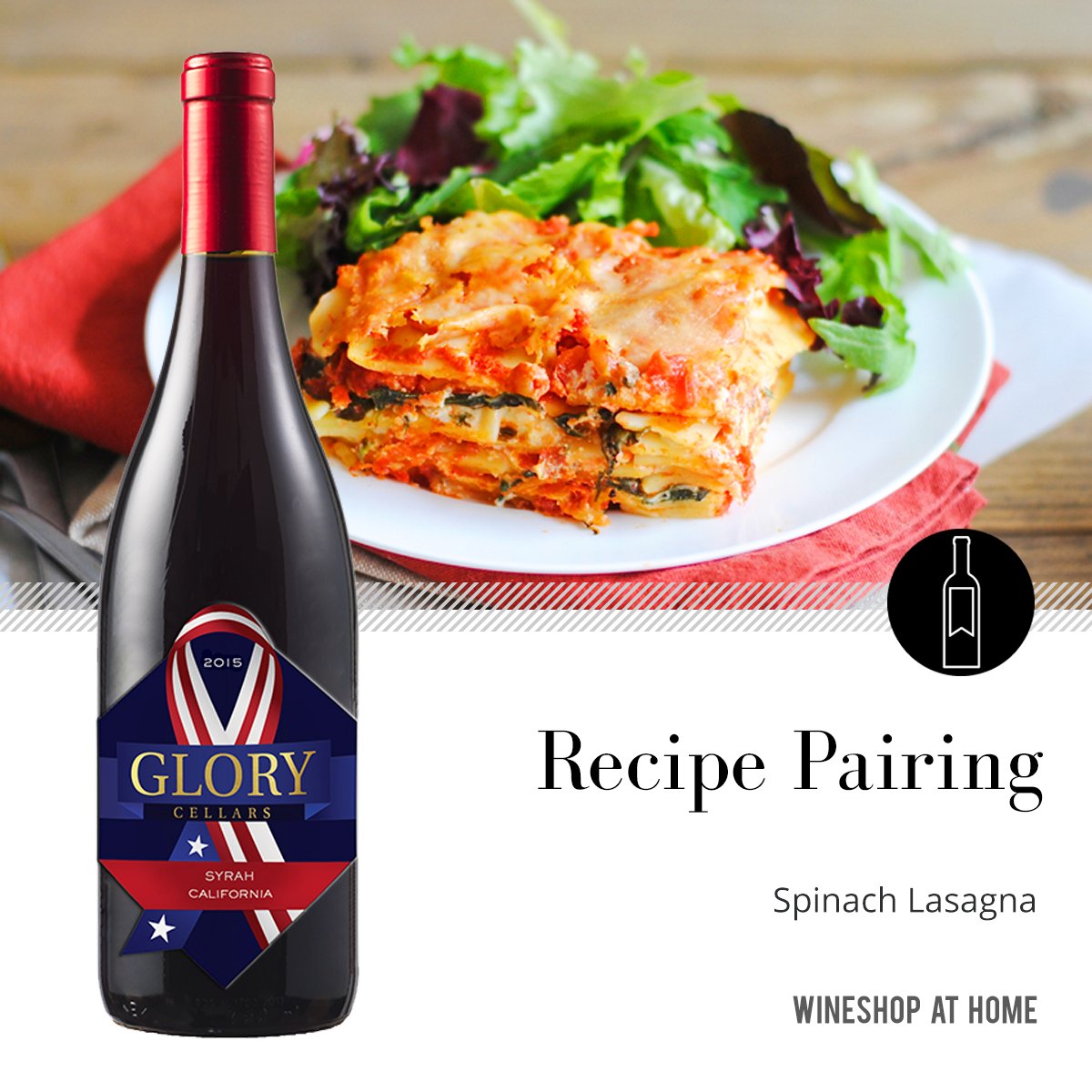 Dark &amp; intense, the Glory Cellars 2015 #Syrah pairs perfectly with spinach lasagna. wsah.co/bM6CJ