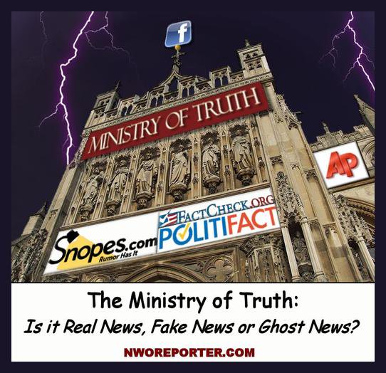 NWOreporter's tweet photo. Facebook Ministry of Truth: Real News, Fake News &amp; Ghost News -- #FakeNewsMedia #Satire #NWO -- https://t.co/x3YacefSIn https://t.co/rBCibkJIsb