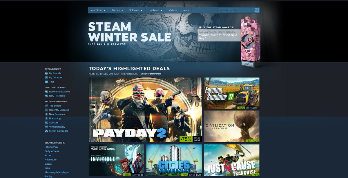 NVIDIAGeForce's tweet photo. It's that time of the year again! The Steam Winter Sale starts today! What are you picking up this year? https://t.co/fYiKUyVWVU https://t.co/K1vft3uzvv