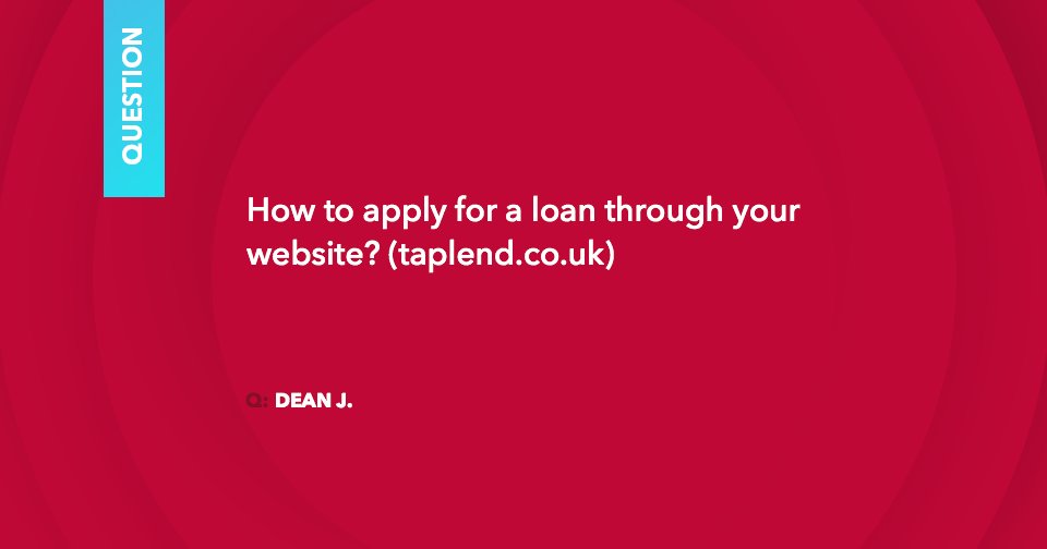 taplend's tweet photo. You ask, we answer!
Question #1
Q: How to apply for a loan through Taplend website?
A: Easy, just follow these steps https://t.co/wkPQOq9nXd https://t.co/0WPEN5DrN1