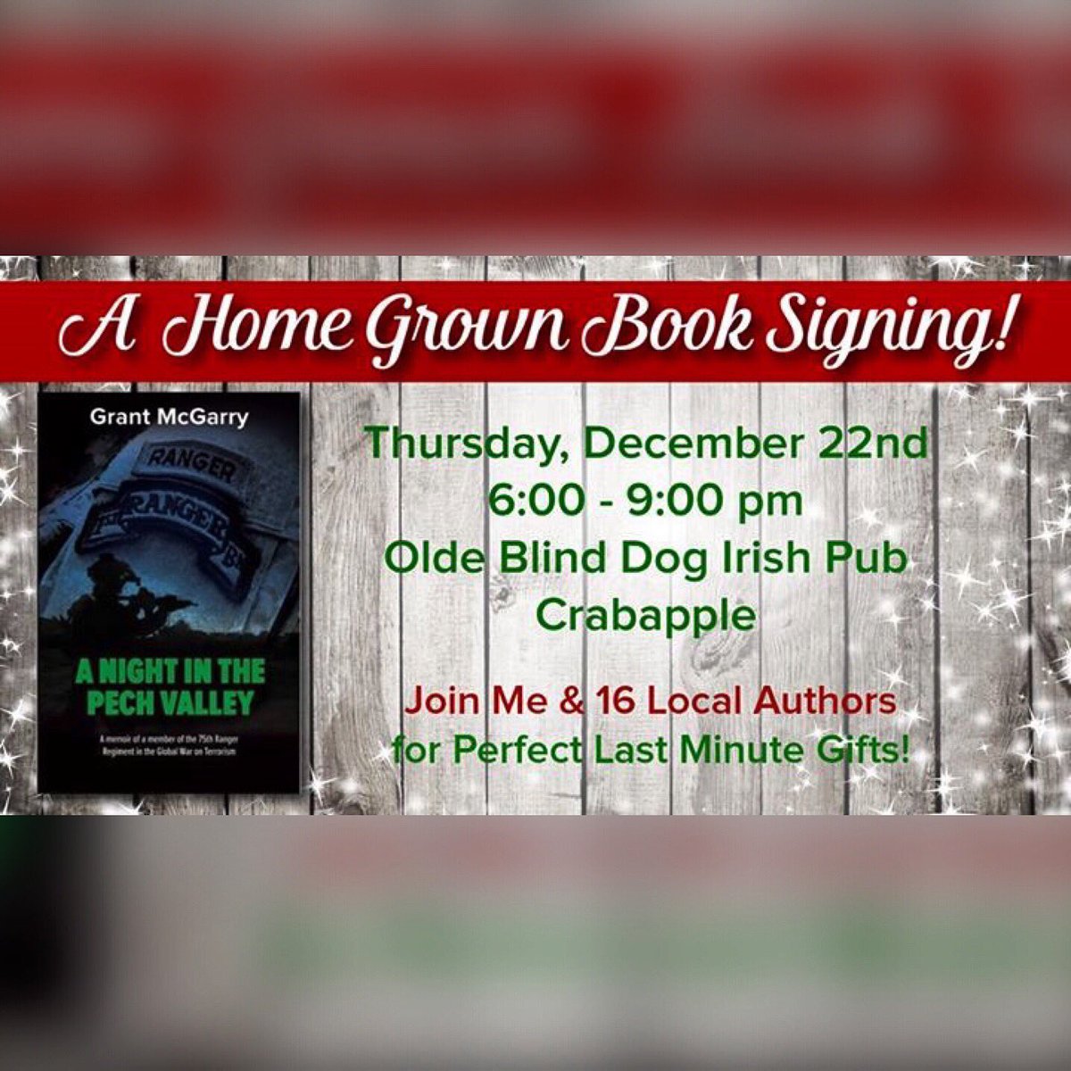 LTRC_Tree's tweet image. Remember to stop by the Olde Blind Dog Irish Pub in Crabapple tonight to get a signed copy of A Night in the Pech Valley and a chilly bravo!
