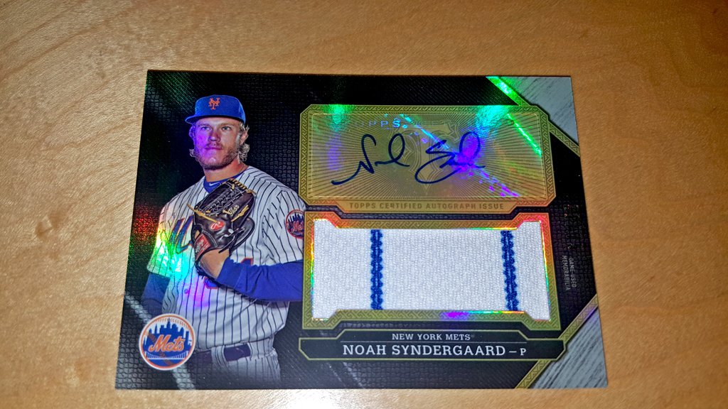 MLB's tweet photo. Whoever RTs this post, if they be worthy, shall posses this @toppscards autographed relic of Thor. #MLBCards https://t.co/K8Vf2pfPDq