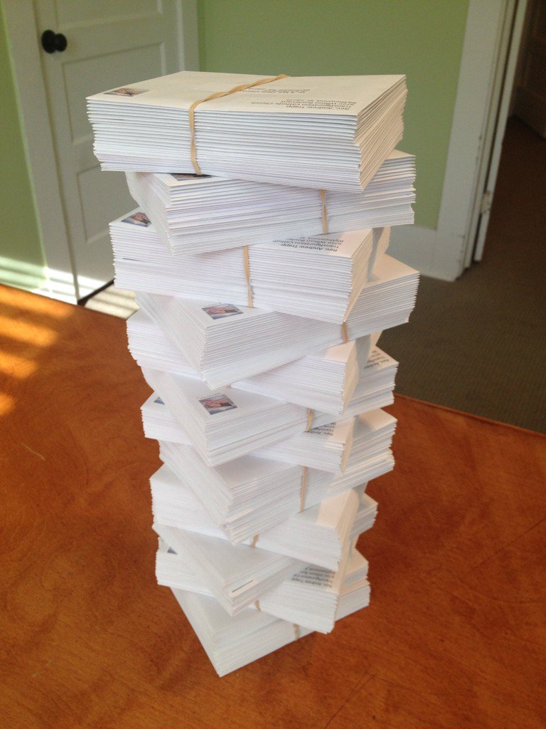 Be_Holy's tweet image. Just finished the Christmas cards to parishioners, about 425! Took about six hours to write a short note in each.