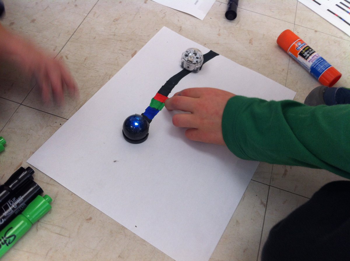 R_classroom's tweet photo. Tech Week! Ozobot Robots allow students to explore coding with colour. These miniature robots are being named tomorrow! 🔍 https://t.co/rxABcCkUp1