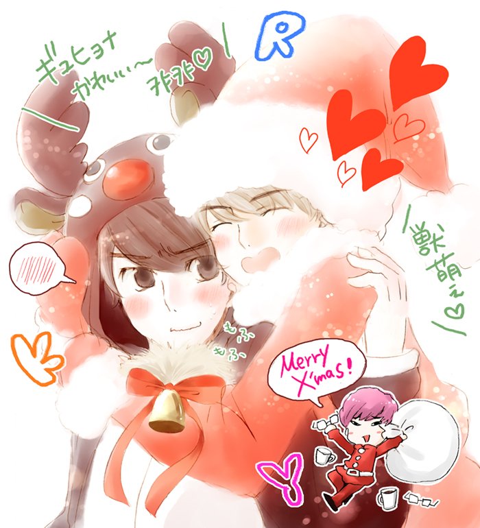 matatabi_99's tweet photo. 【OLD FANART】2012年と2013年のクリスマスぎゅうくちゃん　#kyuwook #ぎゅうく #ギュウク https://t.co/GcR6Cx8veq