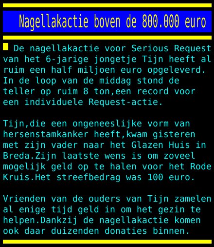 Nagellakactie boven de 800.000 euro