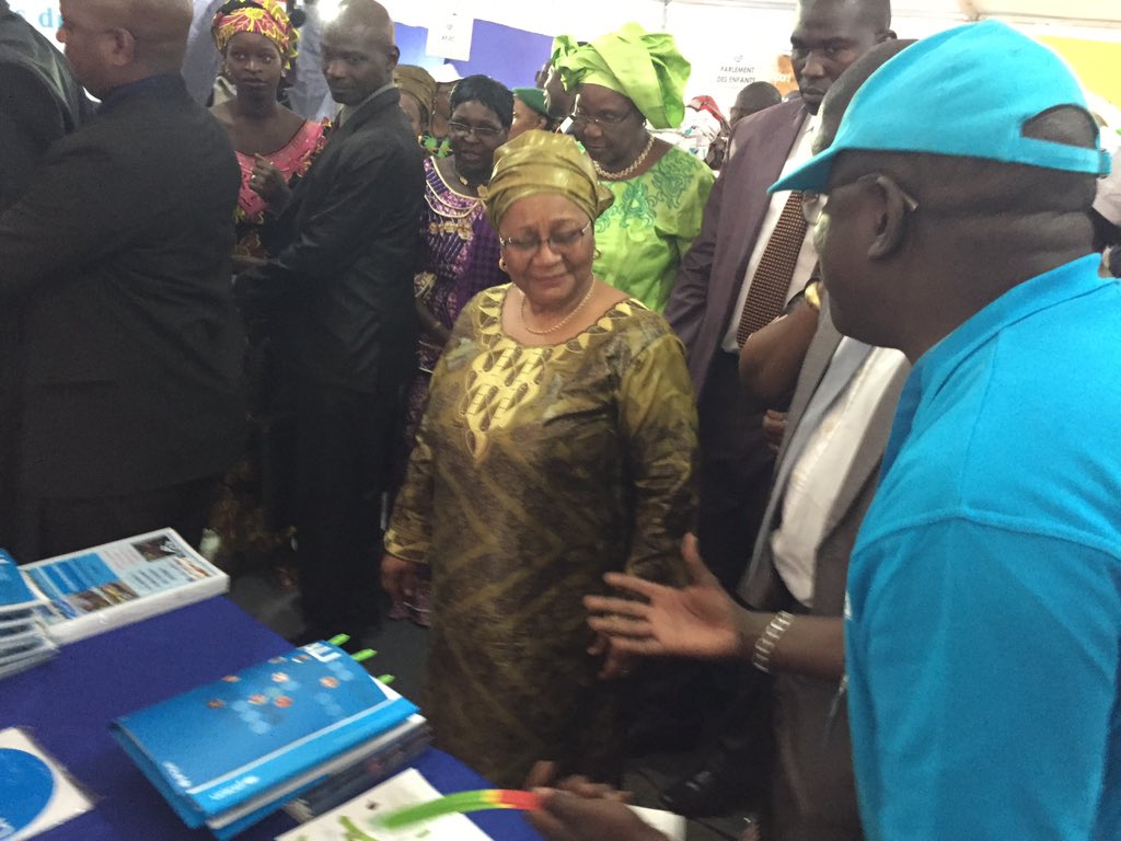 Ndiagaseck's tweet photo. Malian first lady Aminata Maiga visits @unicefmali stand at #seba2016 opening, children's resilience reinforces peace & social cohesion https://t.co/WC54lShIyT