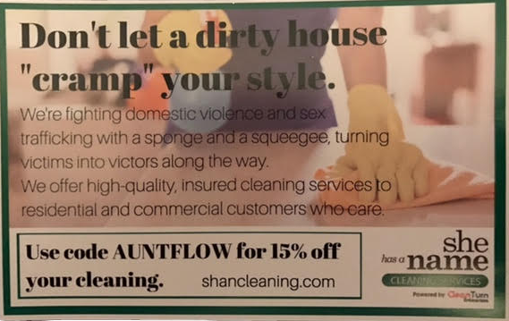 GoAuntFlow's tweet photo. Turn victims into victors... and skip the holiday cleaning. Use code AUNTFLOW for 15% of your cleaning service at @SHAN_Cleaning https://t.co/NFILq9h9dz