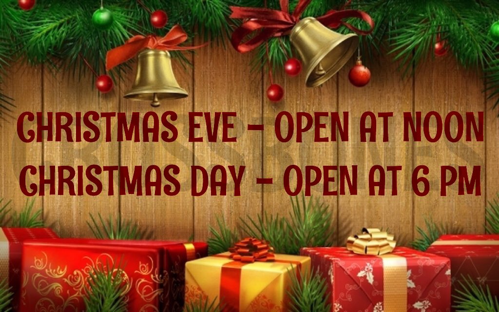 CrossbonesBar's tweet photo. Open #Christmas and Christmas Eve @South_Omaha #holidayhours https://t.co/vRGziUrMGA
