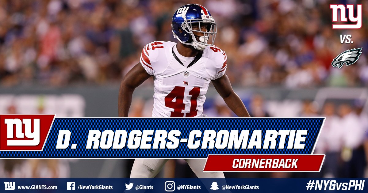 Giants's tweet photo. PICK!!! @drc_41 comes up with the interception to give Big Blue the ball! #NYGvsPHI #TNF #GiantsPride https://t.co/KErfKMVu8V