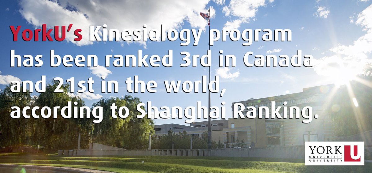 YorkU is #3 in Canada and #21 in the world for Kinesiology! Visit goo.gl/JDpNRg for the full list!