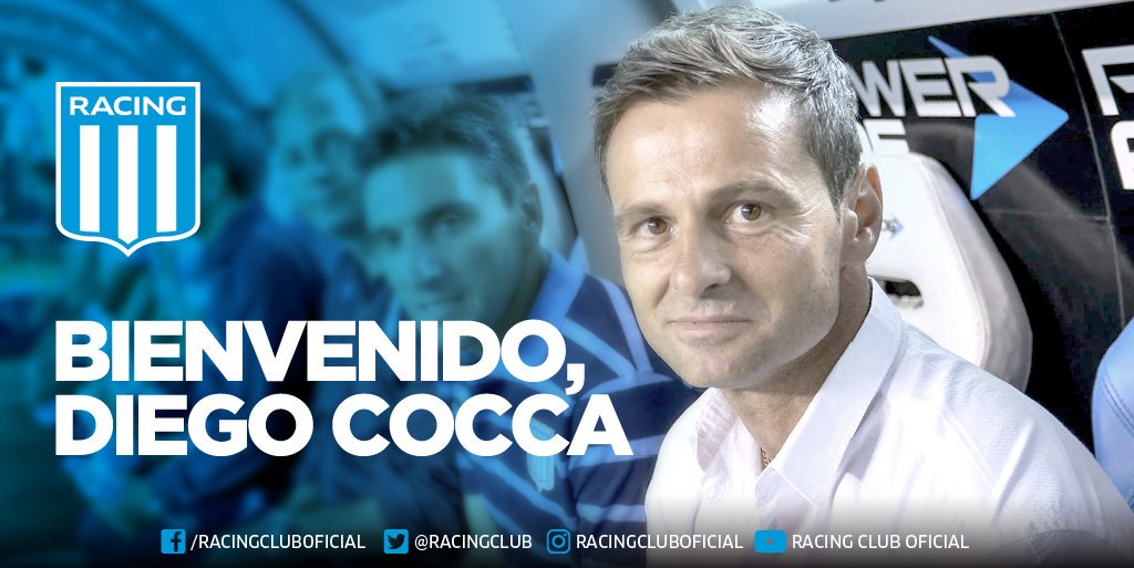 RacingClub's tweet image. #BienvenidoCocca El técnico campeón 🏆 en 2014 es el nuevo entrenador de #Racing 👍
