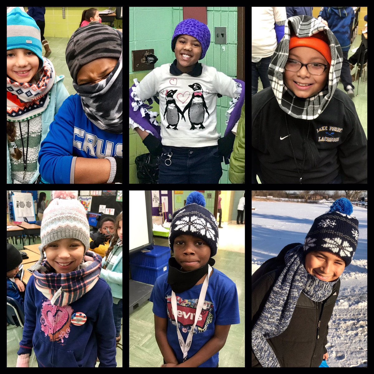 Mrs_Vargo's tweet photo. Thank you to Condell Hospital Pediatrics Unit for donating hats, scarves and gloves. @nccusd @advocatehealth #4thgraders #nooneshouldbecold https://t.co/WDv4yilV18