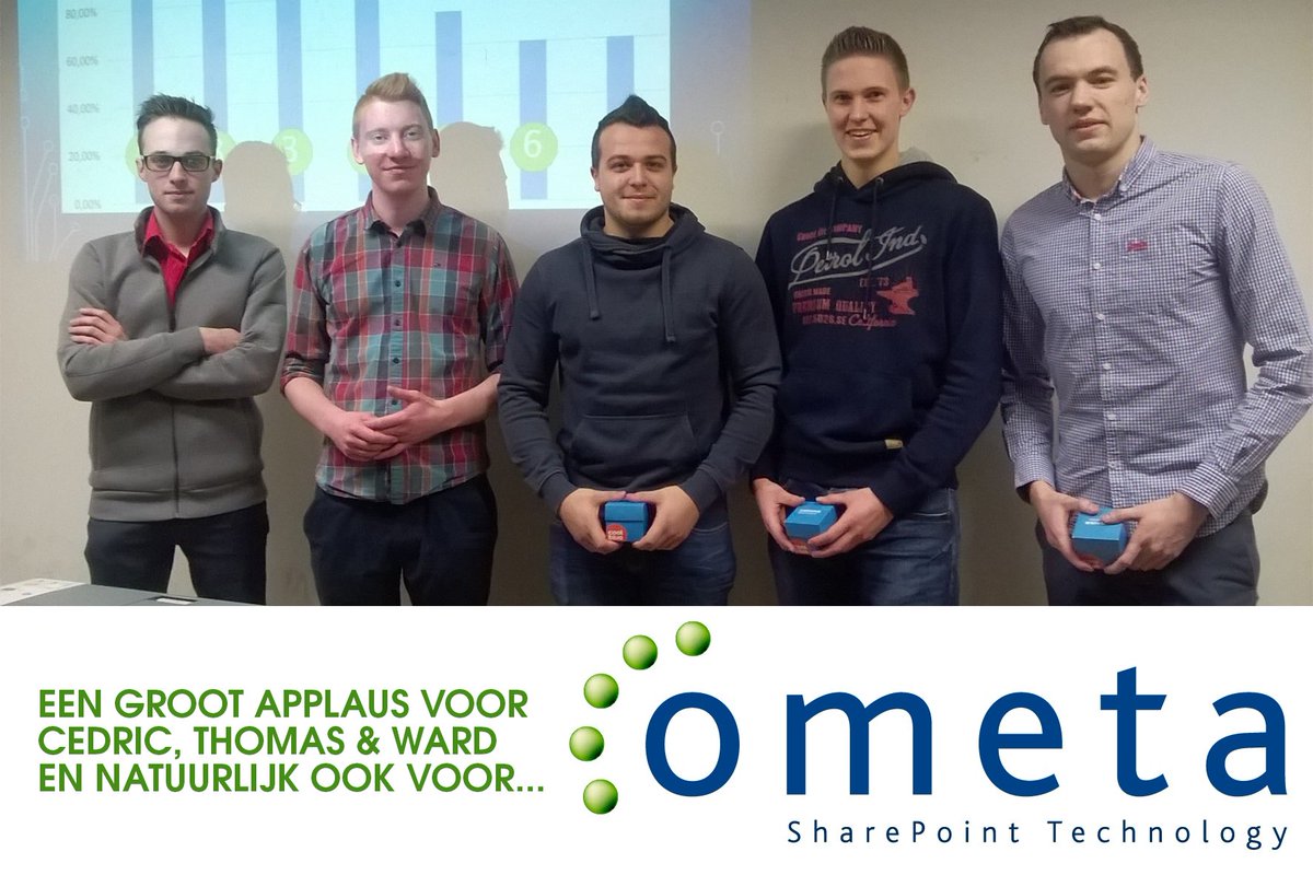 Ann_Hannes's tweet photo. Cedric, Thomas en Ward zijn superfier want ze wonnen de @Ometa_Solutions challenge en dus ook €300 bij #itfactory #thomasmore. Dankjewel! https://t.co/wmmdDINjUY