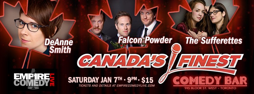 #Toronto! Your New Years Resolution should include being <a href="/ComedyBar/">COMEDY BAR</a> on Jan 7th for Canada's Finest

empirecomedylive.com/event/canadas-…