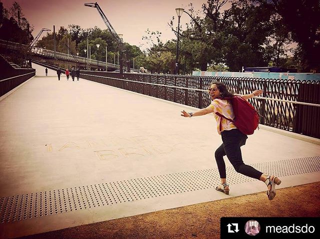 DevelopmentVic's tweet photo. We don't usually post pics of ex-staff, but...a very excited Madelyn, who worked on #TanderrumBridge in the beginning stages #firststeps https://t.co/uJjGqUlHHg