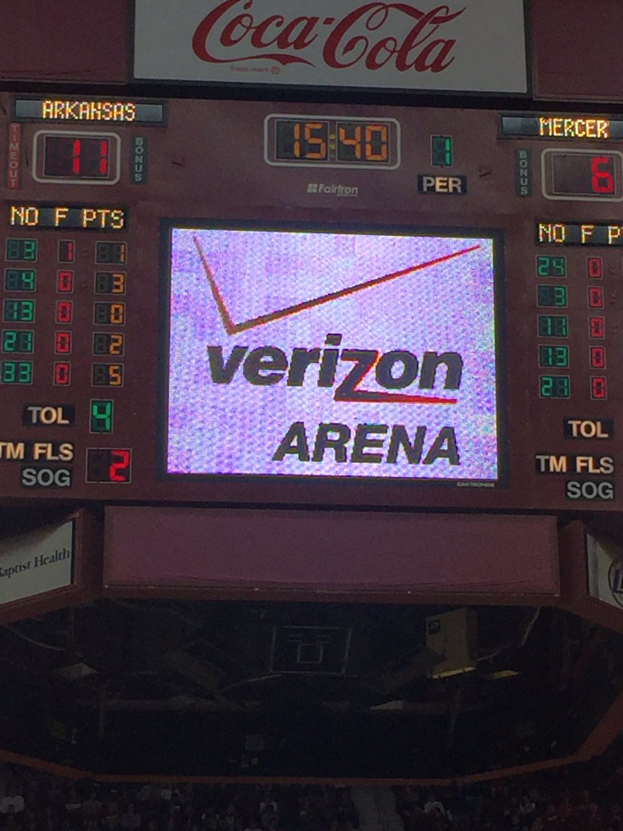 ARStateRep68's tweet image. C'mon Verizon...Mercer was last year??? #differentteam @verizonarena