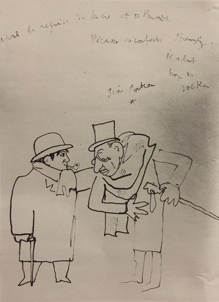 Pablo Picasso and Igor Stravinsky in Rome - Jean Cocteau, 1917